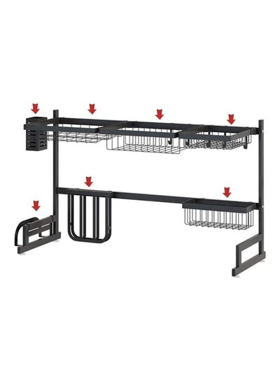 اشتري منظم رف تجفيف الصحون أوفر سينك أسود 6.4كيلوجرام في الامارات