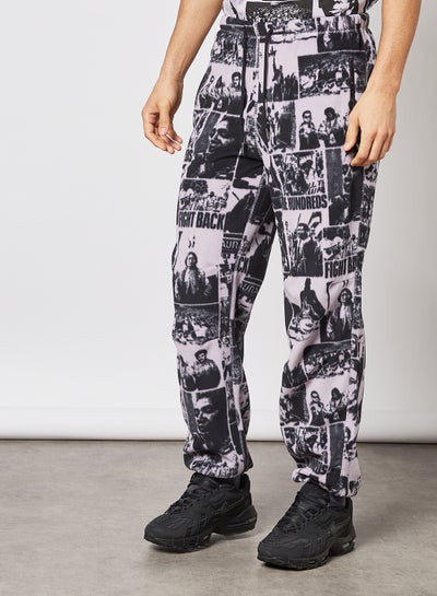 Buy Resist All-Over Print Sweatpants Lilac/Black in UAE