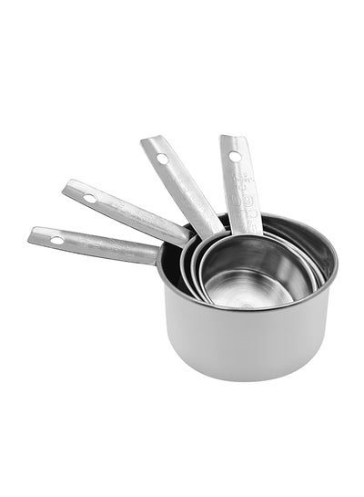 Buy 4-Piece Measuring Cup Set Silver Cup 1 (60), Cup 2 (80), Cup 3 (125), Cup 4 (250)ml in UAE