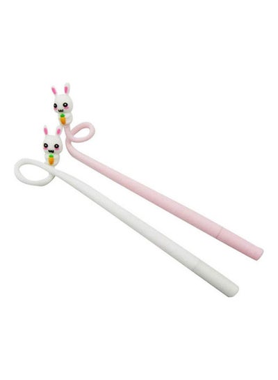 Buy Rabbit Silicone Gel Pen Pink-White in Egypt