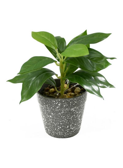 Buy Artificial Decorative Potted Plant Green/Grey 18 x 18 x 9cm in Saudi Arabia