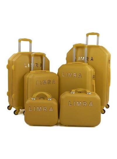 Buy 6-Piece Luggage Trolley Set Yellow in Saudi Arabia