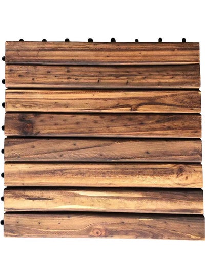 Buy Wood Interlocking Floor Tiles Brown 30x30x3cm in UAE