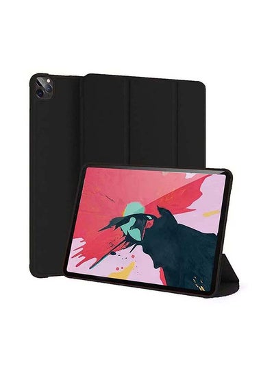 Buy Smart Folio Stand Leather Case Cover for iPad Pro 12.9 inch (2020) 4th Generation Black in UAE