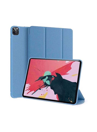 Buy Smart Folio Stand Leather Case Cover for iPad Pro 12.9 inch (2020) 4th Generation Light Blue in UAE