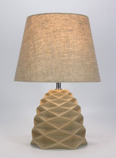 Buy Kriskros Ceramic Table Lamp | Lampshade Unique Luxury Quality Material for the Perfect Stylish Home D181-70 Brown in UAE