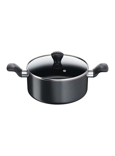 Buy Super Cook 30 Cm Casserole With Lid, Non-Stick Aluminium Black in UAE