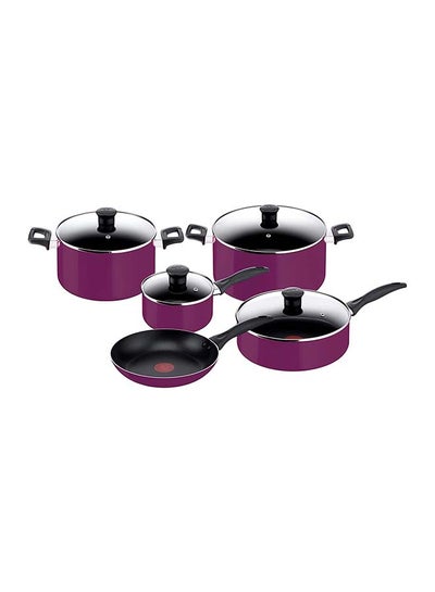 اشتري 9-Piece Non Stick Simply Cooking Set بنفسجي/ أسود/ شفاف 24سم في الامارات