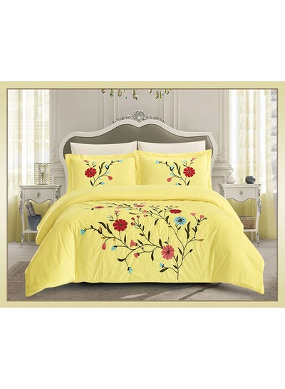 Buy 6-Piece King Size Winter Comforter Set velvet Yellow 260x240cm in Saudi Arabia