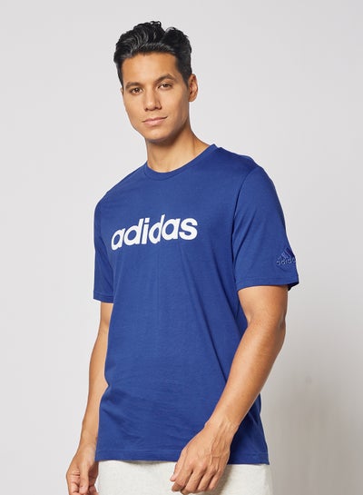 Essentials Embroidered Linear Logo T-Shirt Blue price in Saudi Arabia ...