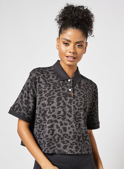 cheetah print golf polo