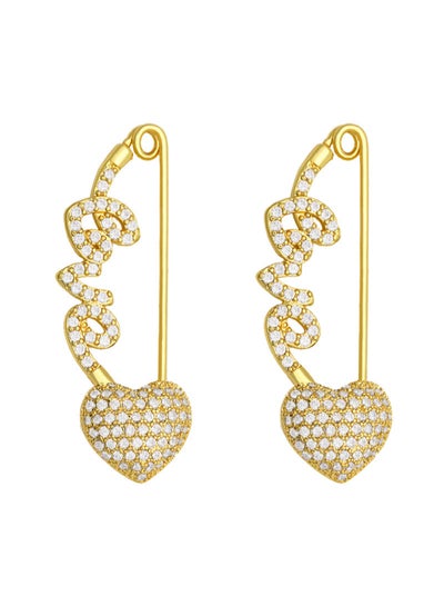 Buy Tinsel Love Pin Rhinestine Earrings in UAE