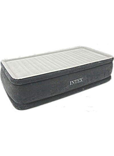 Buy Twin  Elevated Airbed With Bip Microfiber Grey 99 x 191 x 46cm in Egypt