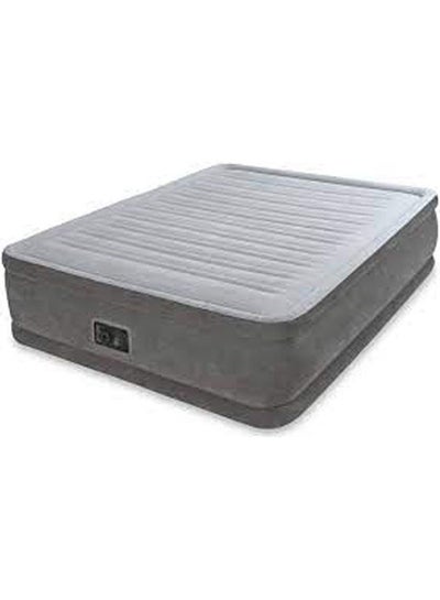 Buy Queen Dura-Beam Series Elevated Airbed With Bip Microfiber Grey 152 x 203 x 46cm in UAE