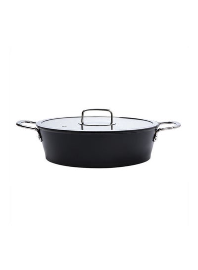 Buy PFOA Free Granite Exellence 2.64 Quart Casserole Capsulated Bottom Stock Pot with Lid And Oven Safe Black 26cm in UAE