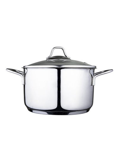 Buy Induction Cookware Stainless Steel 2.64 Quarts Encapsulated Bottom Modernist Stock Pot with Dishwasher Safe Silver 20cm in UAE