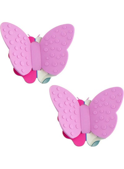 Buy 2-Piece Butterfly Pot Holder Magnet Set Pink in UAE