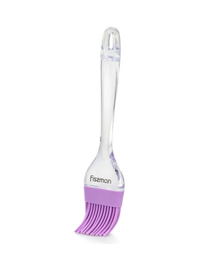 Buy Silicone Marinating Kitchen Brush with Transparent Handle Purple 22cm in UAE