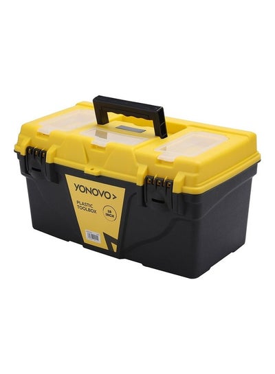 Buy Plastic Tool Box Black/Yellow 18inch in Saudi Arabia