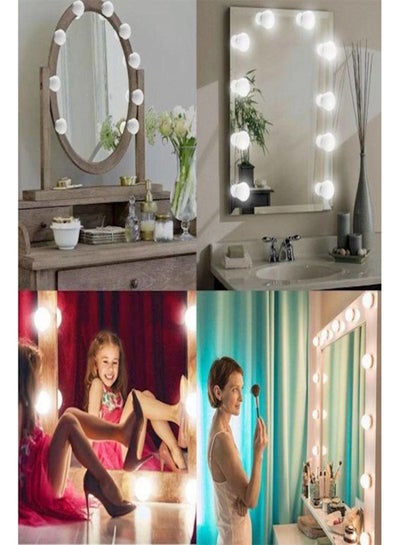 Buy 10-LED Bulb Vanity Mirror Light White in UAE