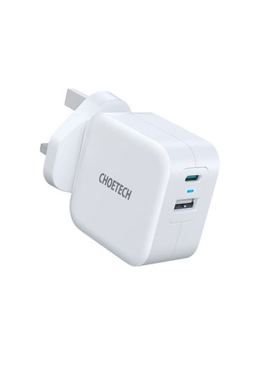 Buy 38W Dual Ports Fast Charger for Apple/Samsung/Huawei/Mi/Xiaomi/Oppo/Vivo White in UAE