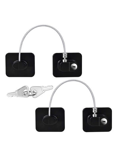 Buy Pack Of 2 Child Safety Cable Fridge Window Lock With Key Set in Saudi Arabia