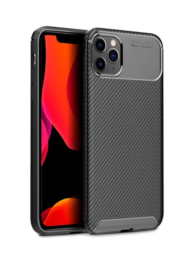 Buy Carbon Fiber Protective Case Cover For Apple iPhone 11 Pro Max Black in UAE