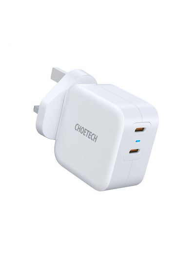 Buy Dual USB-C Charger For Apple/Samsung/Huawei/Mi/Xiaomi/Oppo/Vivo White in UAE