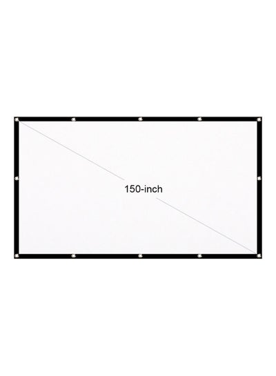 Buy 150-Inch Portable Foldable Thick Durable HD 16:9 Projection Screen V7736-150-V White/Black in Saudi Arabia