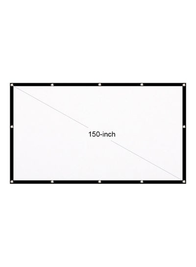 اشتري 150-Inch Portable Foldable Thick Durable HD 16:9 Projection Screen V7736-150-V أبيض/ أسود في الامارات