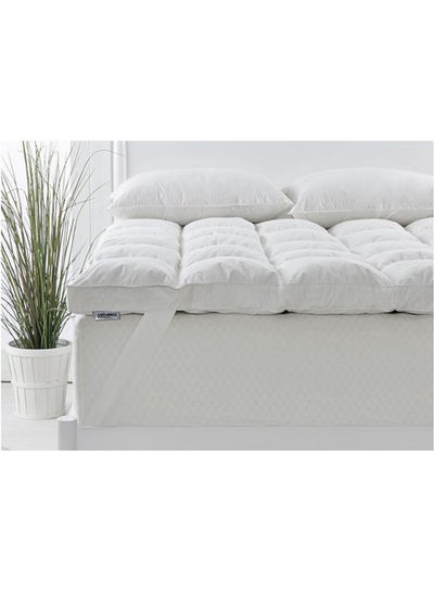 Buy Poly Soft Mattress Topper Cotton White 180*200cm in UAE