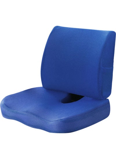 Buy Lumbar Support Cushion Set polystyrene Blue 45.00x20.00x35.00cm in Egypt