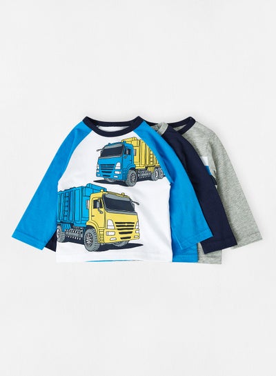 Buy Baby/Kids Truck T-Shirt (Pack of 3) Multicolour in UAE