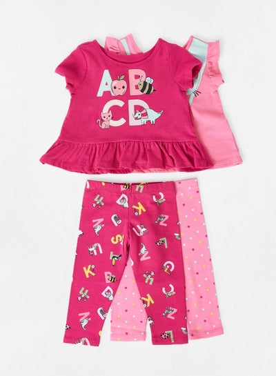 اشتري Baby/Kids Clothing Set (Pack of 4) وردي في الامارات