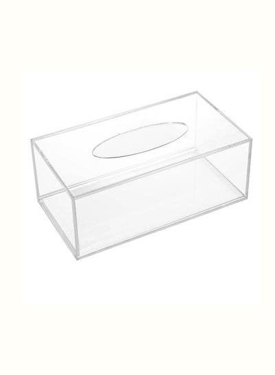 Buy Glass Acrylic Facial Tissue Box Transparent 22x12x9cm in UAE