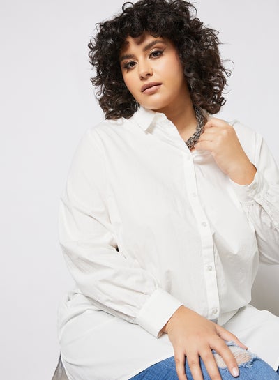 Buy Curve Longline Shirt White in Saudi Arabia