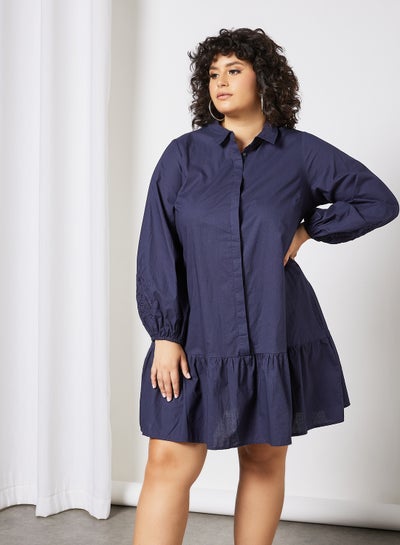 Buy Curve Shirt Dress Navy in UAE