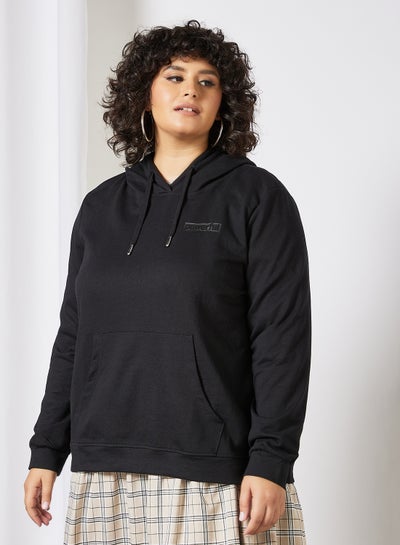 Buy Curvy Basic Hoodie Black in Saudi Arabia