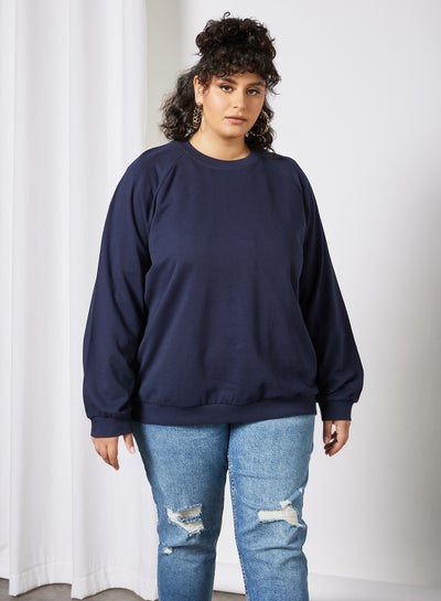 Buy Curve Organic Cotton Sweatshirt Navy in UAE