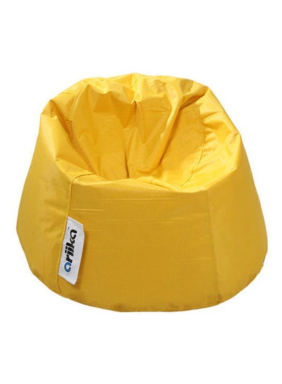 Buy Leather Small Puff Bean Bag Yellow in Egypt