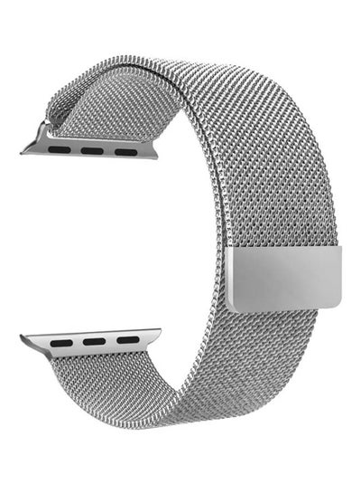 Buy Replacement Strap Watchband For Apple Watch Series 7 45mm / 6 / SE / 5 / 4 44mm / 3 / 2 / 1 42mm Silver in UAE