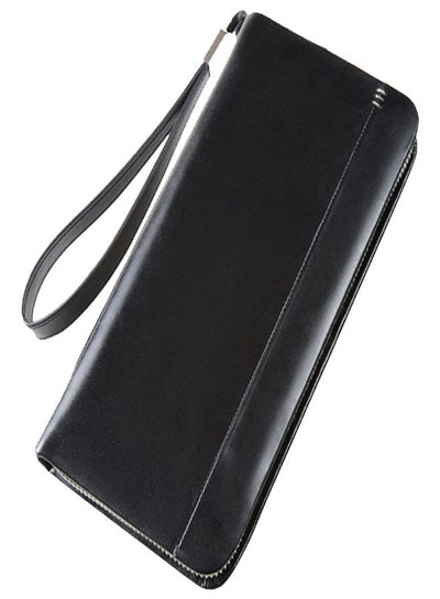 Buy Zipper and Hasp Men's Wallet Black in Saudi Arabia