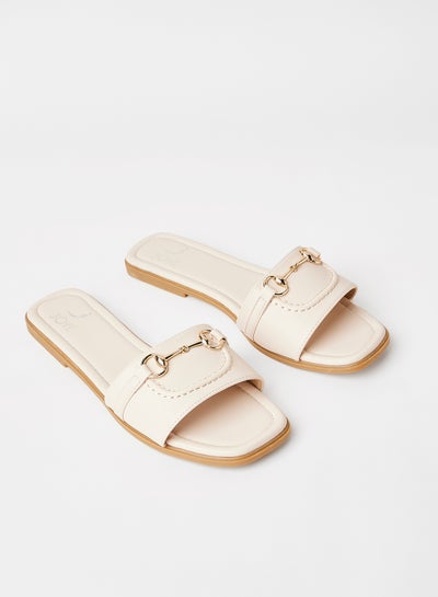 Buy Casual Comfortable Flat Sandals Beige in Saudi Arabia