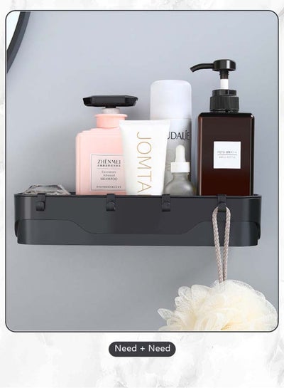 Buy Wall Mounted Multifunctional Storage Shelf Black 30x10x6cm in UAE