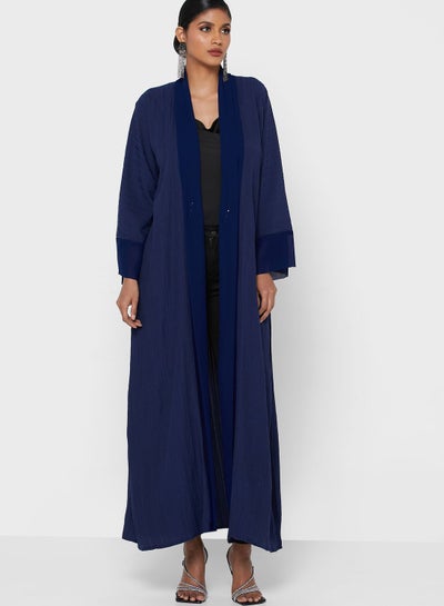 Buy Classic Long Sleeve Abaya Blue in UAE