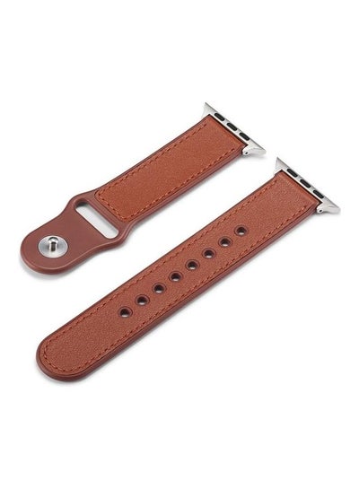 Buy Watchband For Apple Watch Series 7 45mm/6 & SE & 5 & 4 44mm/3 & 2 & 1 42mm Brown in Saudi Arabia