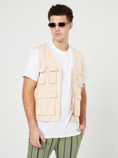 Buy Utility Pocket Jacket Beige in Saudi Arabia