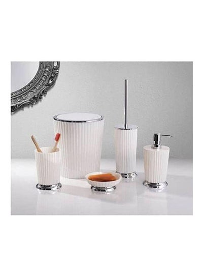 Buy Bathroom Acrylic Nelly 5 Pieces Accessories White in Egypt