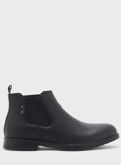 اشتري Webbing Detail Chelsea Boots Black في الامارات