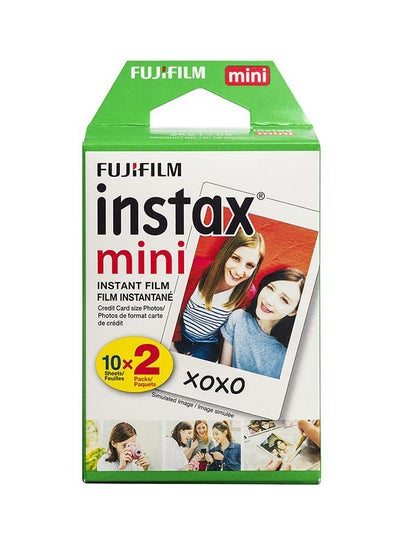 Buy Instax Mini Instant Film 20 Sheets Pack For Instax 8/7s White White in Saudi Arabia